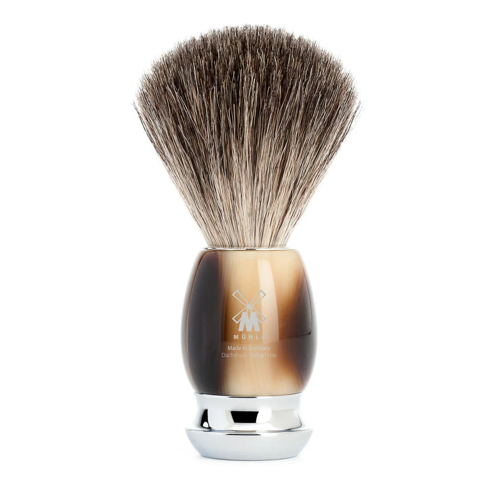 Shaving Brush Pure Badger, handle resin horn.