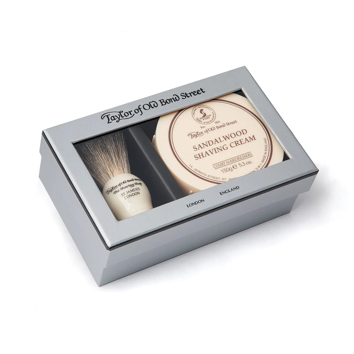 Gift Box ~ Badger Brush and Shave Cream ~ Taylors of Old Bond St