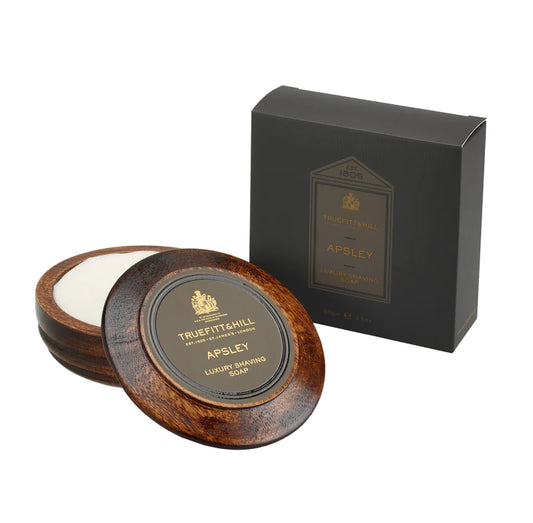 Various Luxury Scented Shaving Soaps in Wooden Bowl